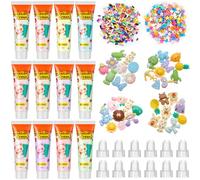 Lineshading 12 Set DIY Phone Case Kit Whipped Cream Glue Kit Include 12 Pcs Simulation Cream Glue 15ml with Nozzle 2 Pack Candy Theme Decorations 2 Pack Decorating Accessories for Craft Birthday Gift