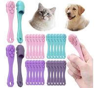Lineshading 24 Pcs Silicone Finger Toothbrush for Dogs Cats Soft Bristles Pet Tooth Brushing Kit Gentle Dental Care Kits Teeth Cleaning Supplies Bulk for Large and Small Dogs Cats Puppy