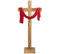 Lineshading 36 Inch easter Extra Large Wood Cross Unfinished Standing Decor He Is Risen Outdoor Decorative Jesus Christ Catholic Crafted Wall Cross for Home Wedding Communion Church Decor