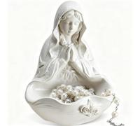 Lineshading Our Lady of Grace Statue Virgin Mary Keepsake Rosary Holder, 5" Blessed Mother Statues, Resin Relic, Catholic Gifts for Women Religious Home Decor (Novelty)