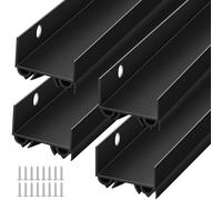 Lineshading Sets Door Sweep Plastic PVC 1 3/4" x 36" Slide on Bottom Exterior Door Seal Strip for Weather Stripping Draft Stopper (Black)