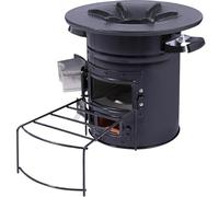 Lineslife Camping Rocket Stove Wood Burning Portable for Cooking, Outdoor Camping Wood Stove with Carrying Bag for Backpacking Emergency RV Survival, Versatility of Fuel, Black Two Doors 12.6"