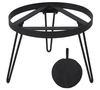 Lineslife Folding Campfire Tripod for Cooking, Portable Camping Tripod Stand for Solo Stove Bonfire Fire Pit, Dutch Oven, Open Fire, Iron Black