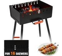 Lineslife Portable Mangal Grill Kabob Charcoal BBQ Grills, Foldable Compact Metal Kebab Skewers Camping Grill - for Backyard, Picnic, Travel Outdoor Cooking