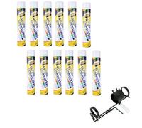 LineStar 12x Aerosol Floor Line Marker Spray Paint Black & 1x Handheld Applicator. Bundle. Ideal for Schools, Sports Surfaces, Industrial Marking or Safety Marking (1x Handheld + 12 White Line Marker)