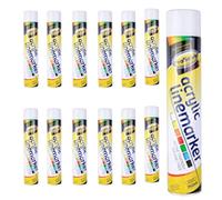 LineStar x1 6x 12x x20 Aerosol Floor Line Marker Spray Paint Yellow White. Bundle. Ideal for Schools, Sports Surfaces, Industrial Marking or Safety Marking or Line Marker Machines (White X12 750ml)
