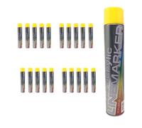LineStar x1 6x 12x x20 Aerosol Floor Line Marker Spray Paint Yellow White. Bundle. Ideal for Schools, Sports Surfaces, Industrial Marking or Safety Marking or Line Marker Machines (Yellow X20 750ml)
