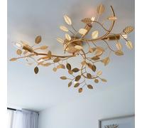 Endon Collection Linette Multi Arm Semi Flush Ceiling Lamp Gold Leaf 6X E14, Gold