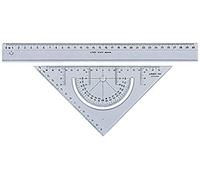 Linex 100414077 Geometry Set Including Ruler Protractor with Built-in Protractor Acrylic 30 cm for Drawing and Measure 1 Kit 18 cm Transparent
