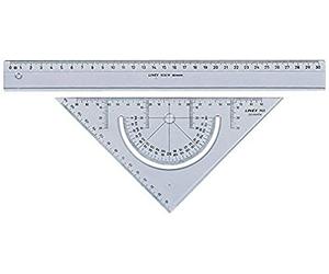 Linex 100414077 Geometry Set Including Ruler Protractor with Built-in Protractor Acrylic 30 cm for Drawing and Measure 1 Kit 18 cm Transparent