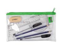 Linex Clear Exam Pencil Case with Maths Set & Stationery