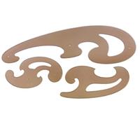 Linex College French Curve Set Burmester Bevelled Edge 3 Piece Tinted Brown Ref LXO103