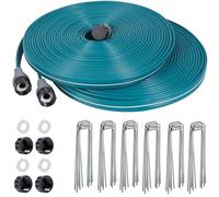 LINEX Sprinkler Soaker Hose 50 ft 2 pack for Garden Lawn Watering Hose with Conncect End and Hose Stakes
