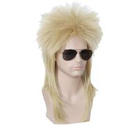 Linfairy 80s Rock Wigs Halloween Blonde Mullet Fancy Dress Wig not style