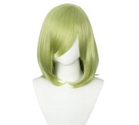 Linfairy Anime Cosplay Short Light Green Straight Wig Halloween Costume Party Cosplay Wig for Unisex (Light Green)