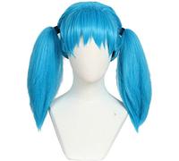 Linfairy Womens Blue Ponytails Wig Costume Halloween Cosplay Wigs