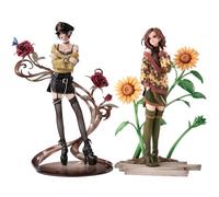 Linfemy 2Pcs Komatsu Nana Figure Anime Illustration Figures PVC Model 22 cm Sunflower Platform Standing Birthday Desktop Decoration Christmas Collectibles