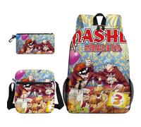 Linfemy 3Pcs Mash Burnedead Anime Backpack Pencil Case Set 3D Printing Shoulder Bag Stationery Large Capacity School Supplies Storage Student