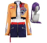 Linfemy Anime Rumi Cosplay Costume Set Rumi Halloween Anime Cosplay Carnival Costume Theme Party Performance Fans for Women