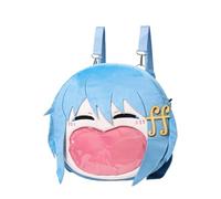 Linfemy KanameMadoka Plush ItaBag Anime Backpack Purse Transparent School Bag Cute Girls Cosplay Purse for DIY Decorations, Miki Sayaka, 37 X 35 CM
