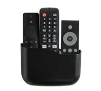 LINFIDITE TV Remote Holder Wall Mount Remote Control Holder for Bed Universal Bedside Wall Remote Holder Caddy Organizer Hole-Free Remote Control Holder (For 2 Or 3 Remote Controls-Black-Quantity1