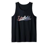 Linfield Patriotic Distressed Red White Blue USA America Tank Top