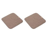 LinFortune Chair Cushions Indoor Square Bar Stool Seat Cushion with Ties 12 x 12 Inch Stool Cushion Cover Barstool Cushion Seat Pad Set of 2 (12x12 inch, Coffee)
