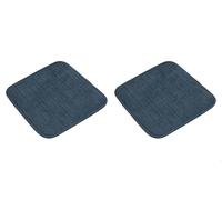 LinFortune Chair Cushions Indoor Square Bar Stool Seat Cushion with Ties 13.7 x 13.7 Inch Stool Cushion Cover Barstool Cushion Seat Pad Set of 2 (13.7x13.7 inch, Navy blue)