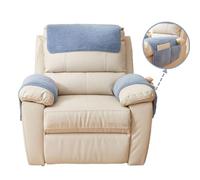 LinFortune Recliner Chair Covers 3 Pieces Sherpa Fleece Sofa Armrest Cover for Recliner Chair with Storage Pockets Non-Slip Headrest Couch Cover for Dogs Washable Furniture Protector (Blue,1 Seat)