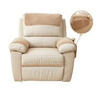 LinFortune Recliner Chair Covers 3 Pieces Sherpa Fleece Sofa Armrest Cover for Recliner Chair with Storage Pockets Non-Slip Headrest Couch Cover for Dogs Washable Furniture Protector (Brown,1 Seat)