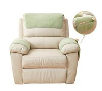 LinFortune Recliner Chair Covers 3 Pieces Sherpa Fleece Sofa Armrest Cover for Recliner Chair with Storage Pockets Non-Slip Headrest Couch Cover for Dogs Washable Furniture Protector (Green,1 Seat)