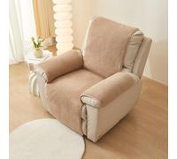 LinFortune Recliner Chair Covers Sherpa Fleece Soft Warm Sofa Slipcover Furniture Protector Non-Slip Washable Reclining Chair Cover for Kids, Pets (Camel,22"x82")