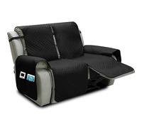 LinFortune Recliner Covers for Electric Chair 2 Seater, Waterproof Sofa Cover Recliner Chair Slipcover for Armchairs, Furniture Protector for Living Room (Black,2 Seater)