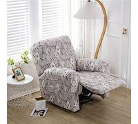 LinFortune Recliner Covers for Electric Chair with Pockets, Printing Stretch Recliner Chair Slipcover for Armchairs, Sofa Furniture Protector for Living Room (Jasmine Khaki)