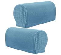 LinFortune Stretch Armrest Covers, Armchair Covers for Arms Set of 2 Sofa Arm Covers Spandex Anti-Slip Washable Furniture Protector for Armchair Sofa Couch Recliner Arm Rest (Duck egg blue)