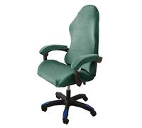 LinFortune Velvet Plush Gaming Chair Covers 4 Pieces, Office Swivel Chair Cover with Armrests/Chair Back Cover, Stretch Chair Covers for Computer Gaming Chair, Office Chair-without Chair-Green