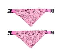 Ling & Bai 2Pcs Dog Bandana Collar Adjustable Boho Pet Bibs Scarf Costume Accessories for Small Medium Large Pets (Pink, L)