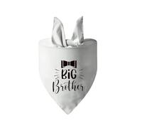 Ling & Bai Baby Announcement Dog Bandana Bibs With Heart Paw Gender Reveal Triangle Printed Pregnancy Gift Pet Scarf Accessories for Puppy (Big Brother)