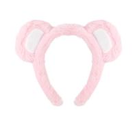 Ling & Bai Bear Ears Headband Cute Plush Animal Ears Hairband Fluffy Hair Hoop Costume for Halloween Cosplay Party (Light Pink, One Size)