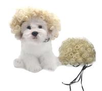 Ling & Bai Dog Cat Wig Halloween Dog Costume Cat Headwear Dress Up Funny Cosplay Decorations for Birthday, Parties, Festivals (Gold)