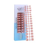 Ling & Bai French Tips Gel X Nail Tips, 240Pcs Press on Nails Pre-Applied Tip Primer 3 in 1 X-Coat Stick for Women Girls (complexion, French Short Square, One Size)