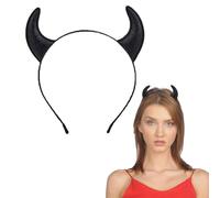 Ling & Bai Glitter Devil Horns Headband Halloween Red Devil Ears Hairband Demon Horns Cosplay Costume Dress Up Hair Accessories for Women (Black, One Size)