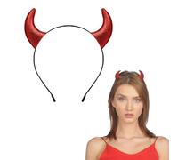 Ling & Bai Glitter Devil Horns Headband Halloween Red Devil Ears Hairband Demon Horns Cosplay Costume Dress Up Hair Accessories for Women (Red, One Size)