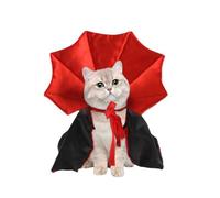 Ling & Bai Halloween Dog Cat Costume Funny Cats Cape Vampire Cloak Pet Cosplay Apparel Outfit Decor Accessories for Puppy Kitten (Red)
