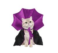 Ling & Bai Halloween Dog Cat Costume Funny Cats Cape Vampire Cloak Pet Cosplay Apparel Outfit Decor Accessories for Puppy Kitten (Purple)