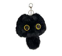 Ling & Bai Plush Black Cat Purse Charm Cute Cat Keychain Kawaii Car Key Bag Charms Cats Ornament Gift for Women (Black)