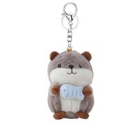 Ling & Bai Plush Hamster Bag Charm Fluffy Hamster Purse Charm Cute Pendant Keychain Kawaii Car Key Accessories for Backage Handbag Bags (Gray)