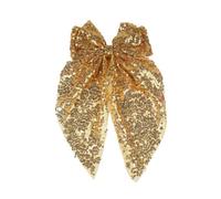 Ling & Bai Sequin Hair Bows Big Gold Bow Clips Silver Glitter Hairpins Parties Sparkling Hair Styling Accessories for Women Girls (Gold)