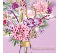 Ling Design 70th Birthday Card for Women - Floral Bouquet Design - Foil Finish - Age 70 - Pretty Seventieth Birthday Greeting Card - Cocktail Hour Range