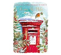Ling Design 'Across The Miles' Christmas Card - Beautiful Design with Robin on a Post Box
